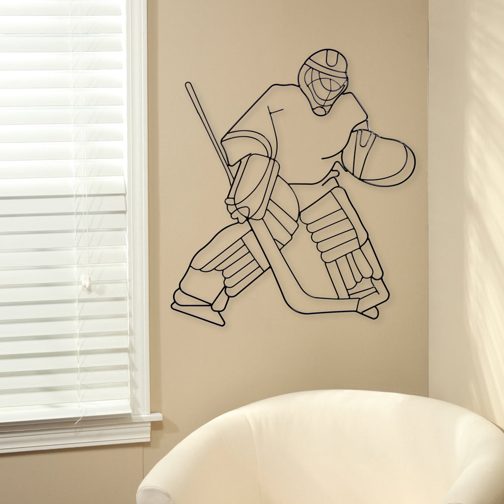 Hosley Ice Hockey Metal Wall D  Cor 29.25 Inch High. Ideal Gift For The Ice Hockey Sports Enthusiast Teacher Dorm Den Home Weddi