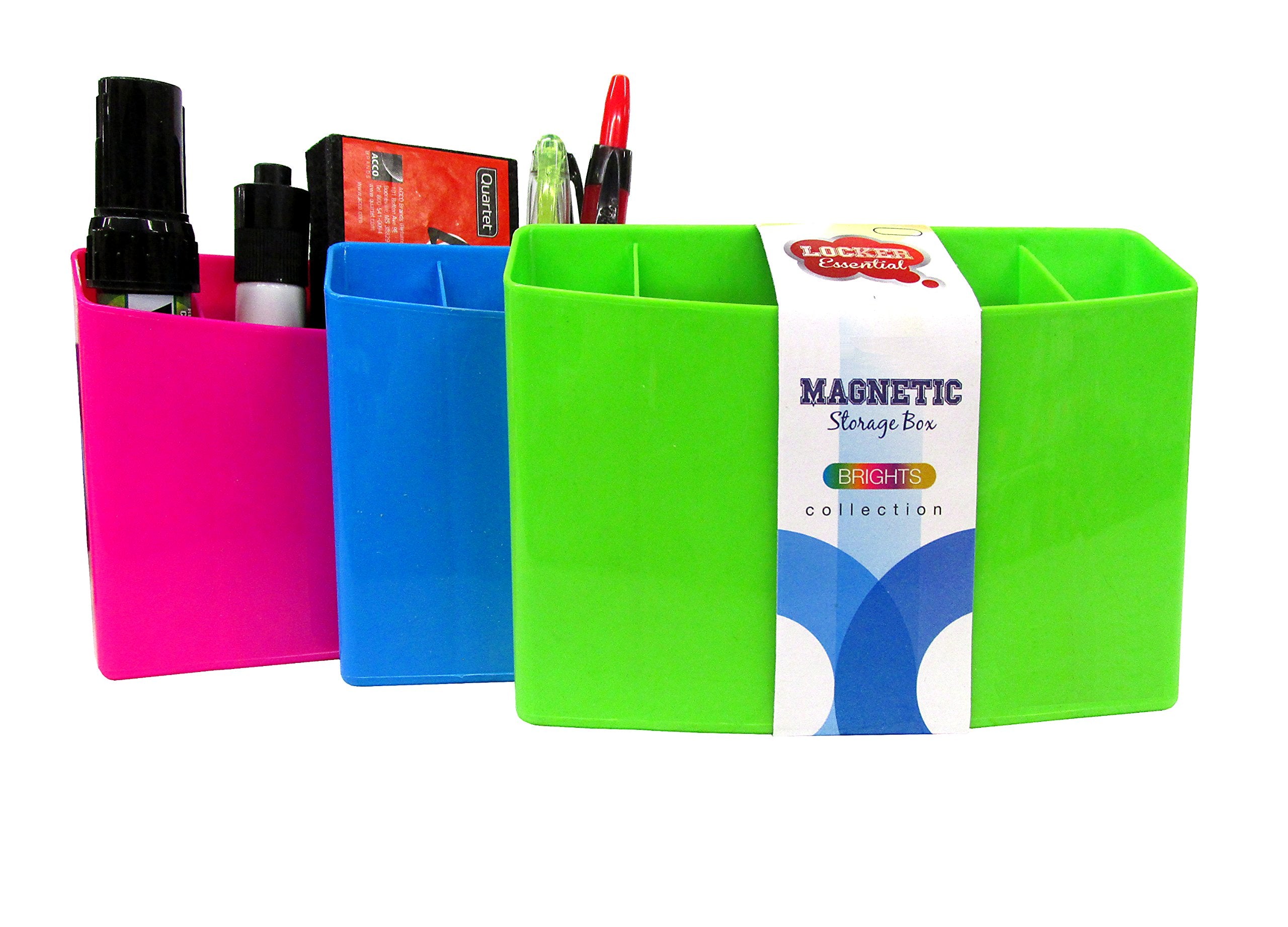 Bazic Magnetic Storage Box For Office, School, And Craft - Pen And Pencil Organizer With Magnet - Colorful Locker Accessories An