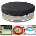 Bitubi 7-8 Ft Steel Round Stock Tank Pool Cover,Upgraded With Wire Rope & Winch Fixed Increase Stability(Black)