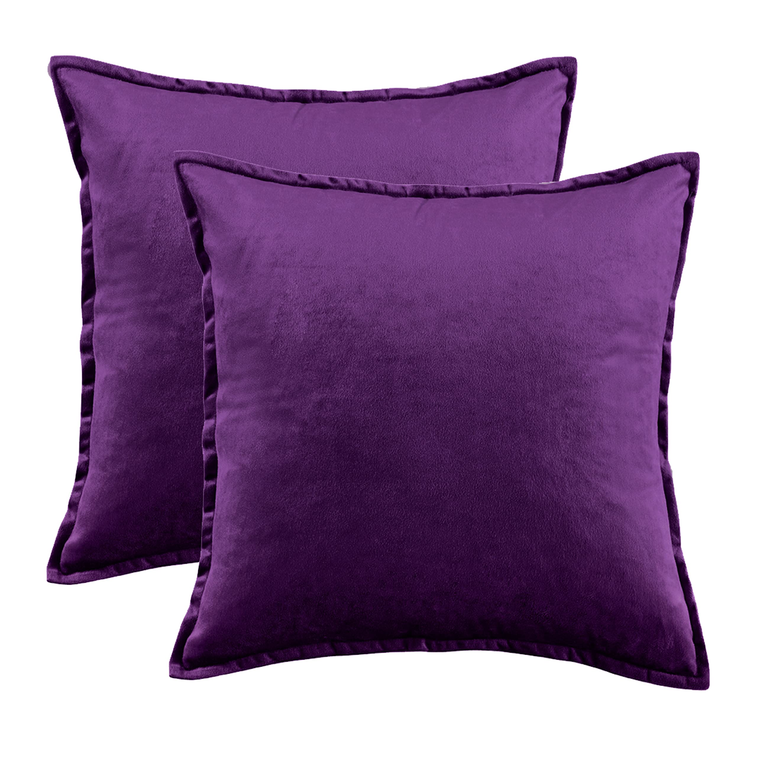 Gigizaza Purple Velvet Decorative Throw Pillow Covers,20X20 Square Couch Sofa Pillow Covers,Pack Of 2