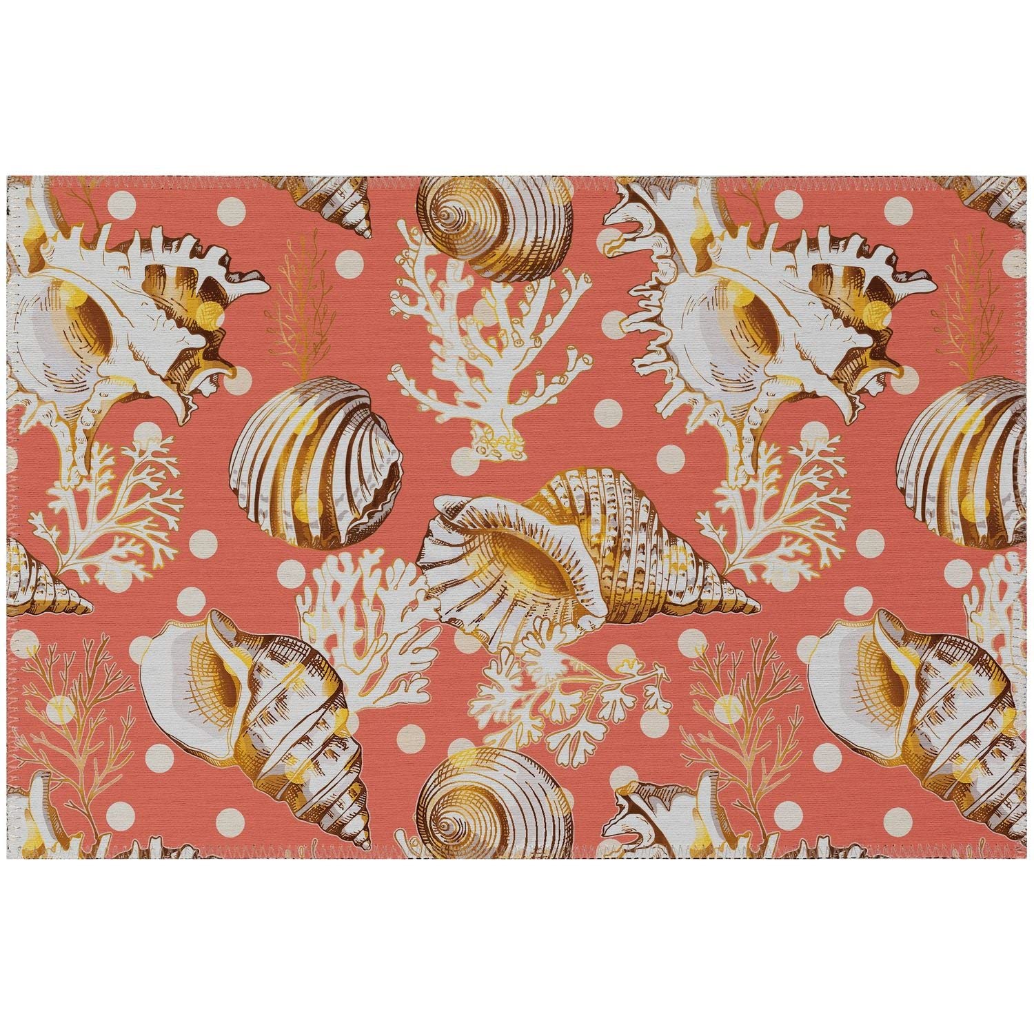 Seabreeze Sz6 Orange Coastal Rug Rectangle 10' X 14'