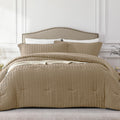 Quataly Brown Twin/Twin Xl Comforter Set - 2 Pieces Seersucker Lightweight Bedding Comforter Sets (1 Soft Fluffy Comforter & 1 P