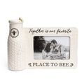 Youngs Inc. Ceramic Bee Vase with Photo Frame - Farmhouse Decor - Rustic Decorations for Home - 11    W x 8    H Overall for 4 