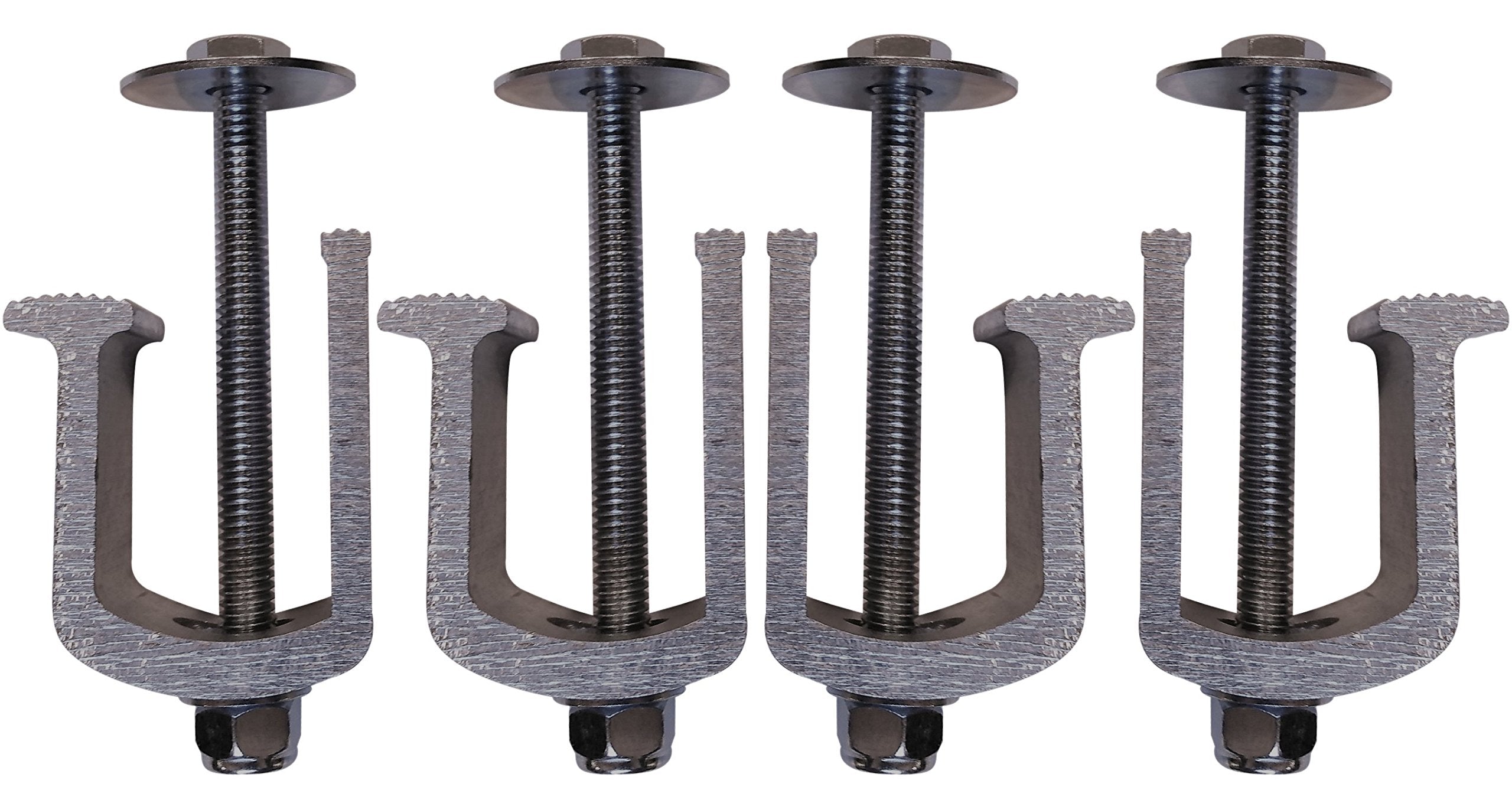 (4 Pack) Easy Mount - Truck Tool Box Clamps - Aluminum Tie Downs