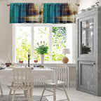 Emvency 2 Pack Valances Window Treatments, Vintage Yellow Beige Abstract Blackout Drapes Adjustable Curtain Valances For Windows