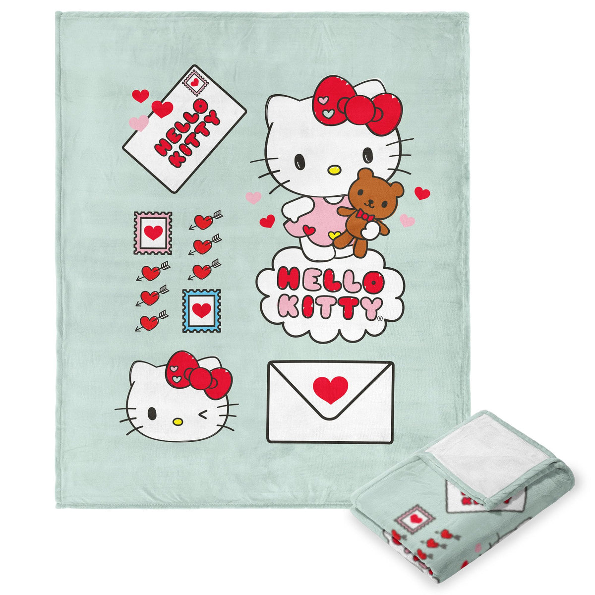 Northwest Hello Kitty Silk Touch Throw Blanket, 50' X 60', Send My Love