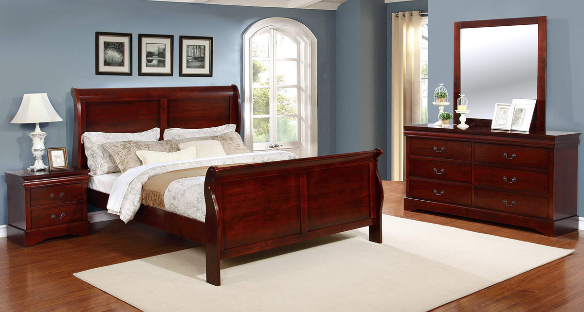 Bella E. Emmet 4-Piece Bedroom Set, Full, Cherry