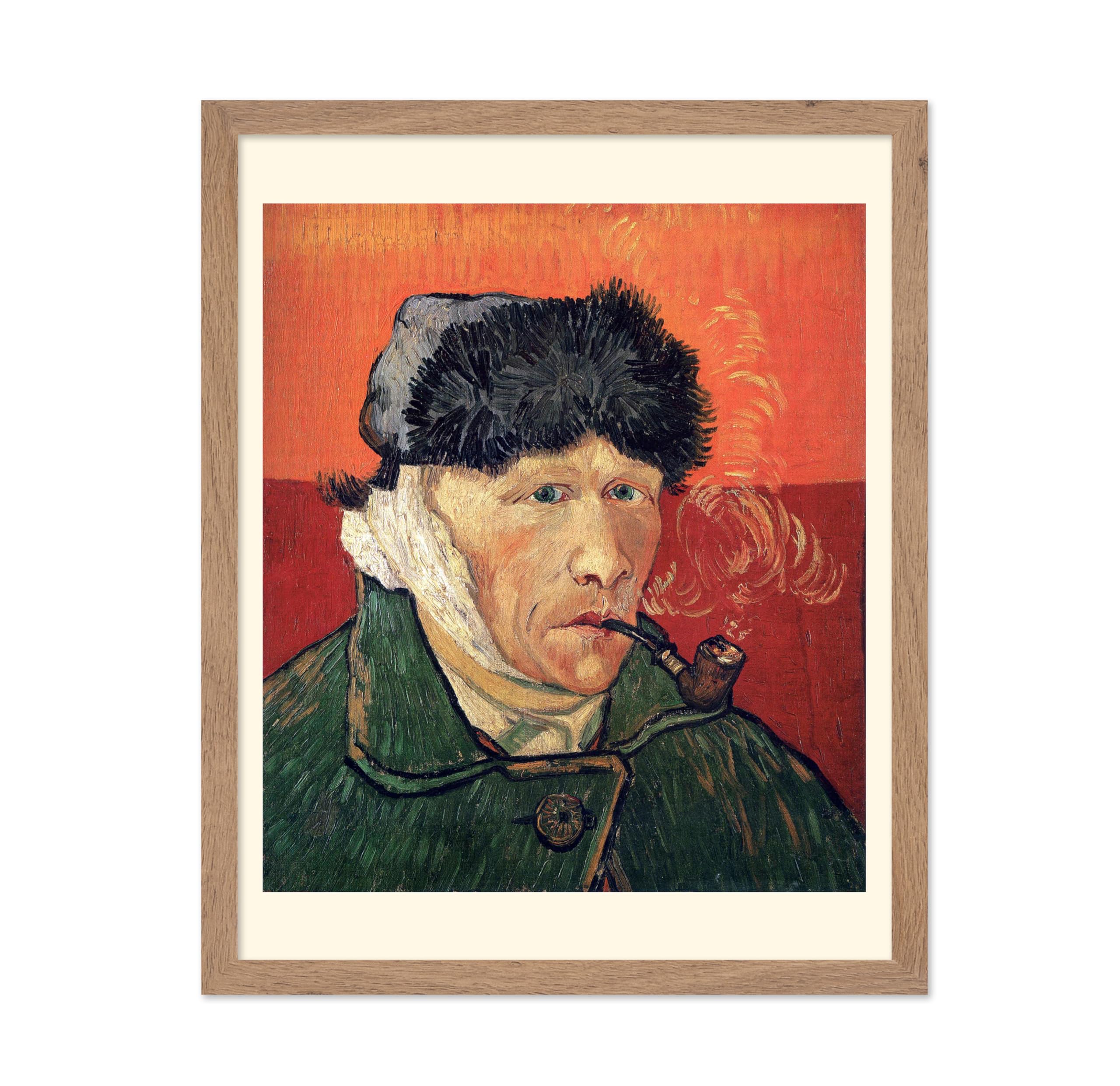 Poster Master Vintage Van Gogh Poster - Retro Impressionism Print - Gift for Artist, Friend - Self Portrait, Bandaged Ear, Fur C