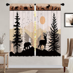 Laifzere Farmhouse Forest Cabin Curtains, Curtains Rustic Wooden Window Curtains 42x63 Inch for Bedroom Living Room Decor, Tree 