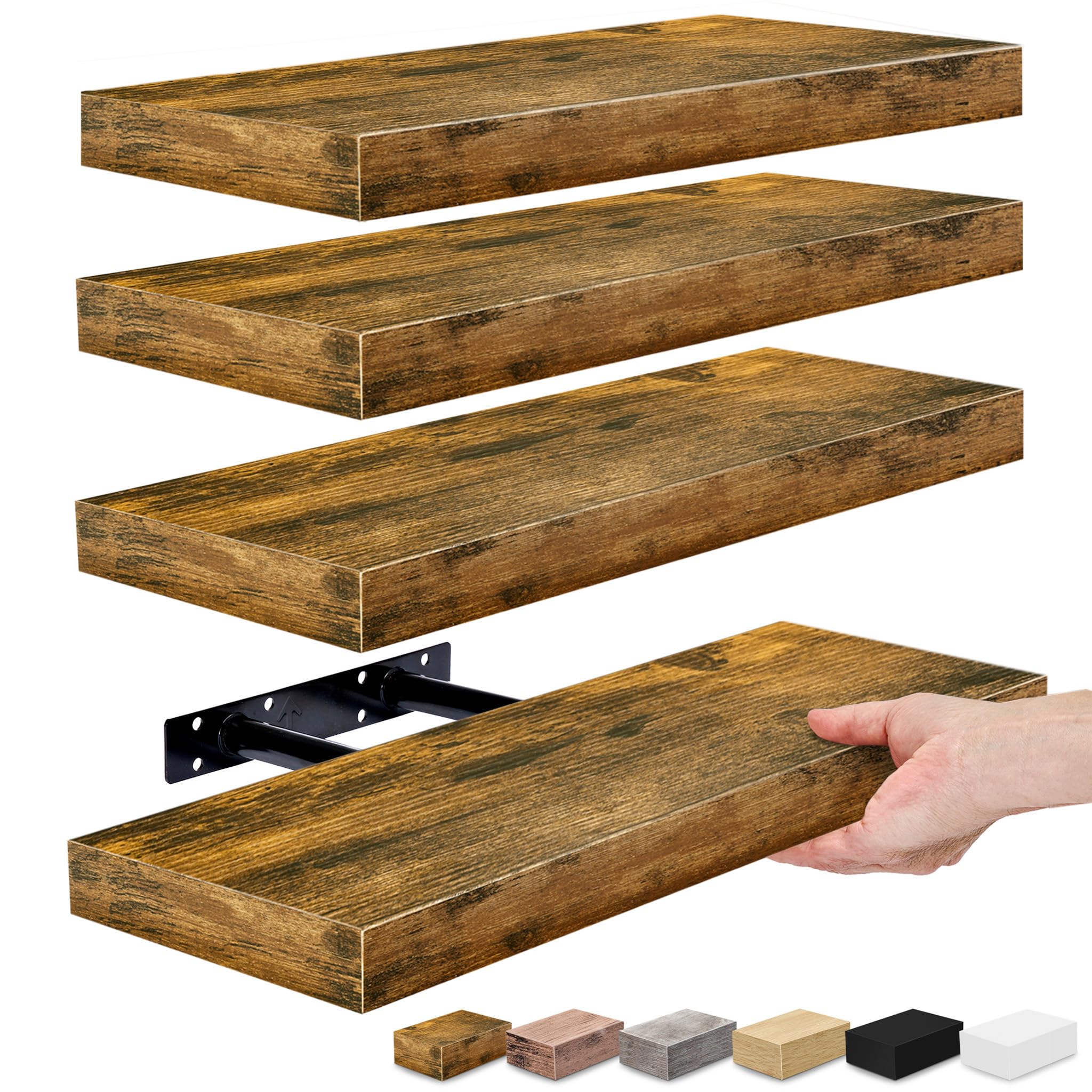 Sorbus Floating Shelves for Wall, Bathroom Shelves Wall Mounted for Kitchen, Bedroom, Living Room, Bathroom Storage, Over Toilet
