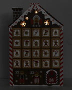 Brubaker Reusable Wooden Advent Calendar To Fill - Gingerbread House With Led Lighting - Diy Christmas Calendar 10.31 X 17.72 X