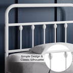 Yaheetech Classic Metal Platform Bed Frame Mattress Foundation With Victorian Style Iron-Art Headboard/Footboard/Under Bed Storage/No Box Spring Needed/Twin Size White