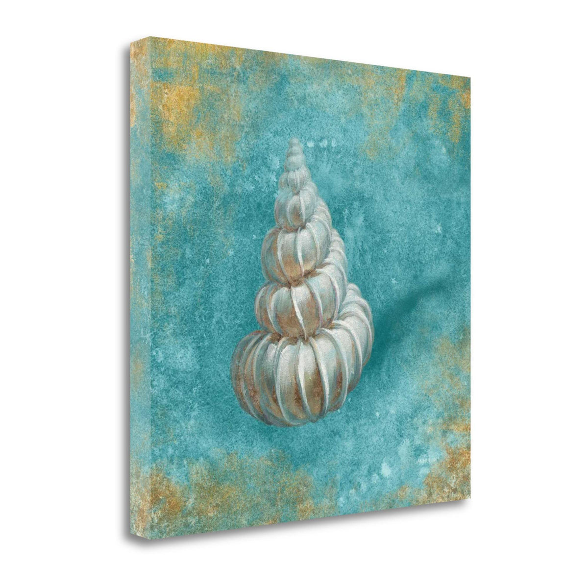 20' Majestic Seashell in the Bright Blue Sea Giclee Wrap Canvas Wall Art