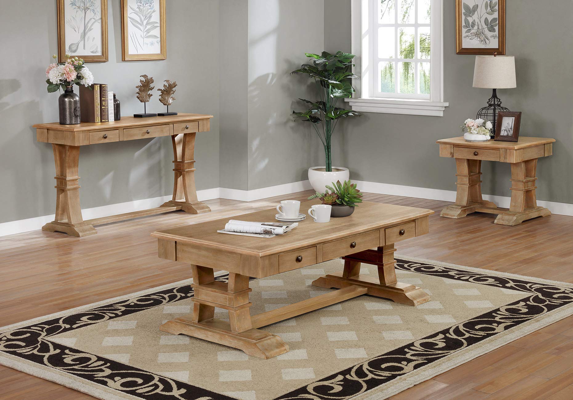 Best Quality Furniture End Table, Rustic Wood