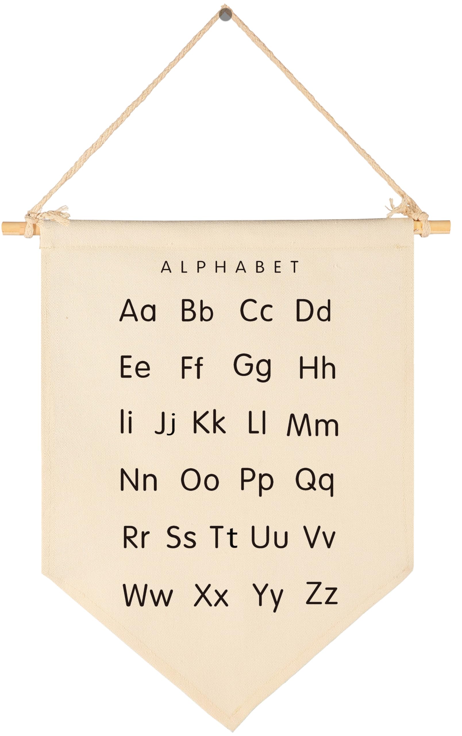 Alphabet Learning-ABC Sign Above Crib-Flag Wall Gifts for Baby Boys Girls Kids-Canvas Hanging Pennant Banner Wall Decor Gifts fo