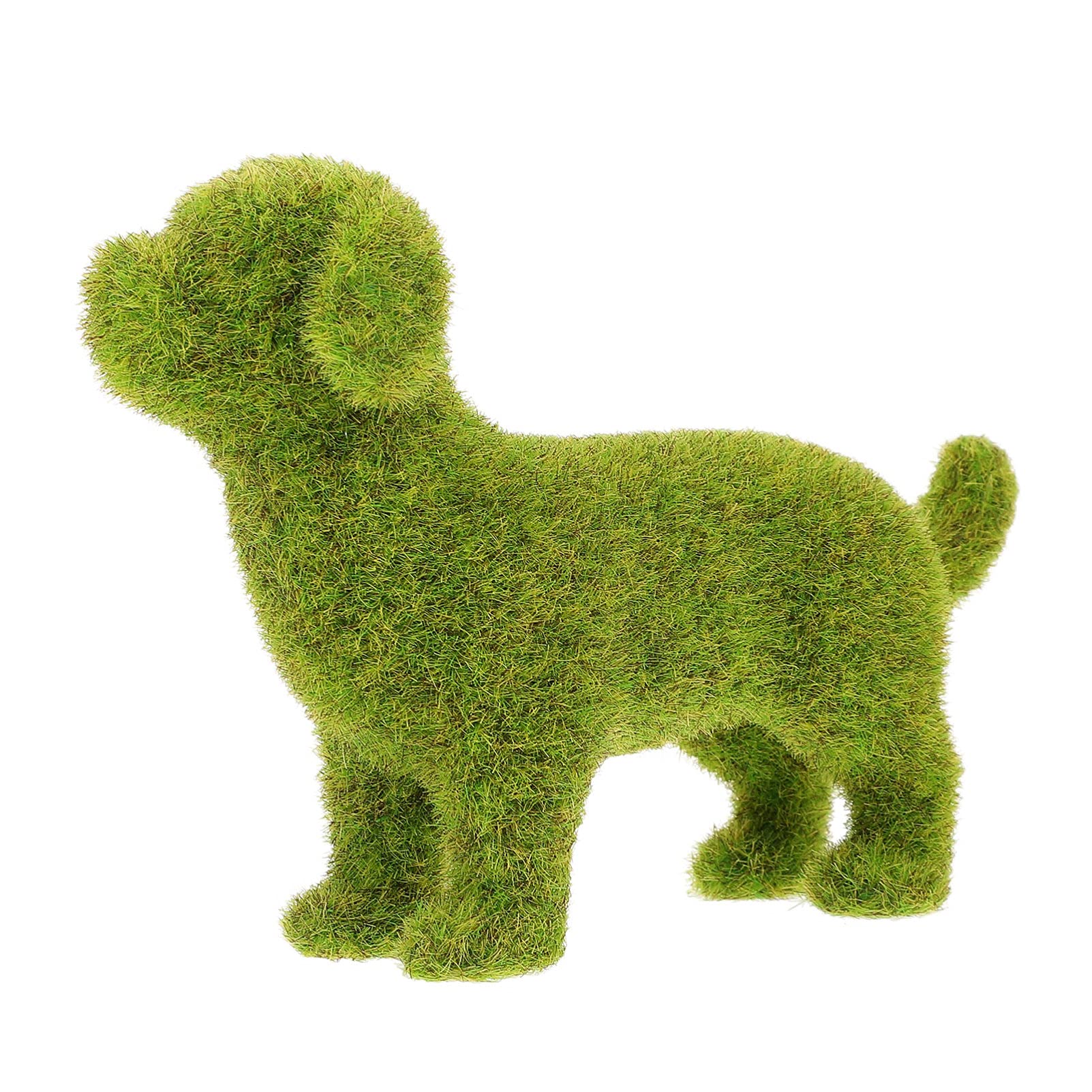 Happyyami Artificial Moss Rocks Dog Shape Faux Green Moss Covered Stones Green Moss Balls Decorative Moss Turf Grass Animal Floc