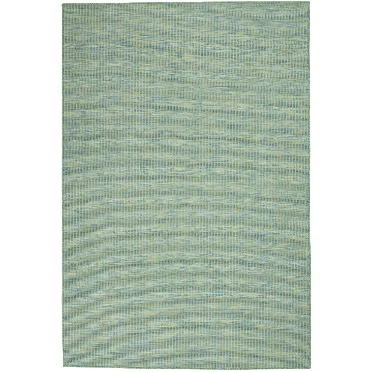 Nourison Positano Indoor/Outdoor Blue/Green 4' X 6' Area Rug, Easy Cleaning, Non Shedding, Bed Room, Living Room, Dining Room, B