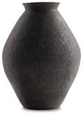 Signature Design by Ashley Hannela 17 Modern Distressed Polyresin Vase, Antique Brown