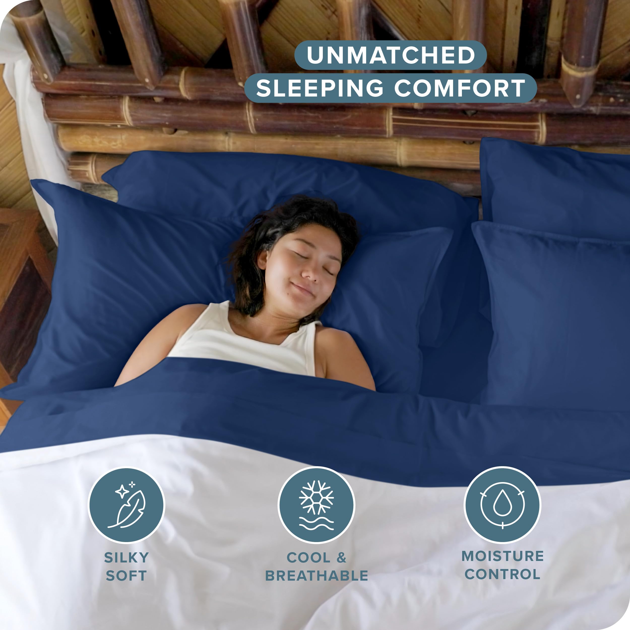 Bare Home 100% Rayon Made From Bamboo Luxury Split King Sheet Set - 5 Piece Bedding Set - Deep Pockets - Cooling Sheets - Breath