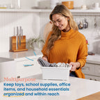 Ecr4Kids Scoop Front Storage Bins, Multipurpose Organization, White, 10-Piece