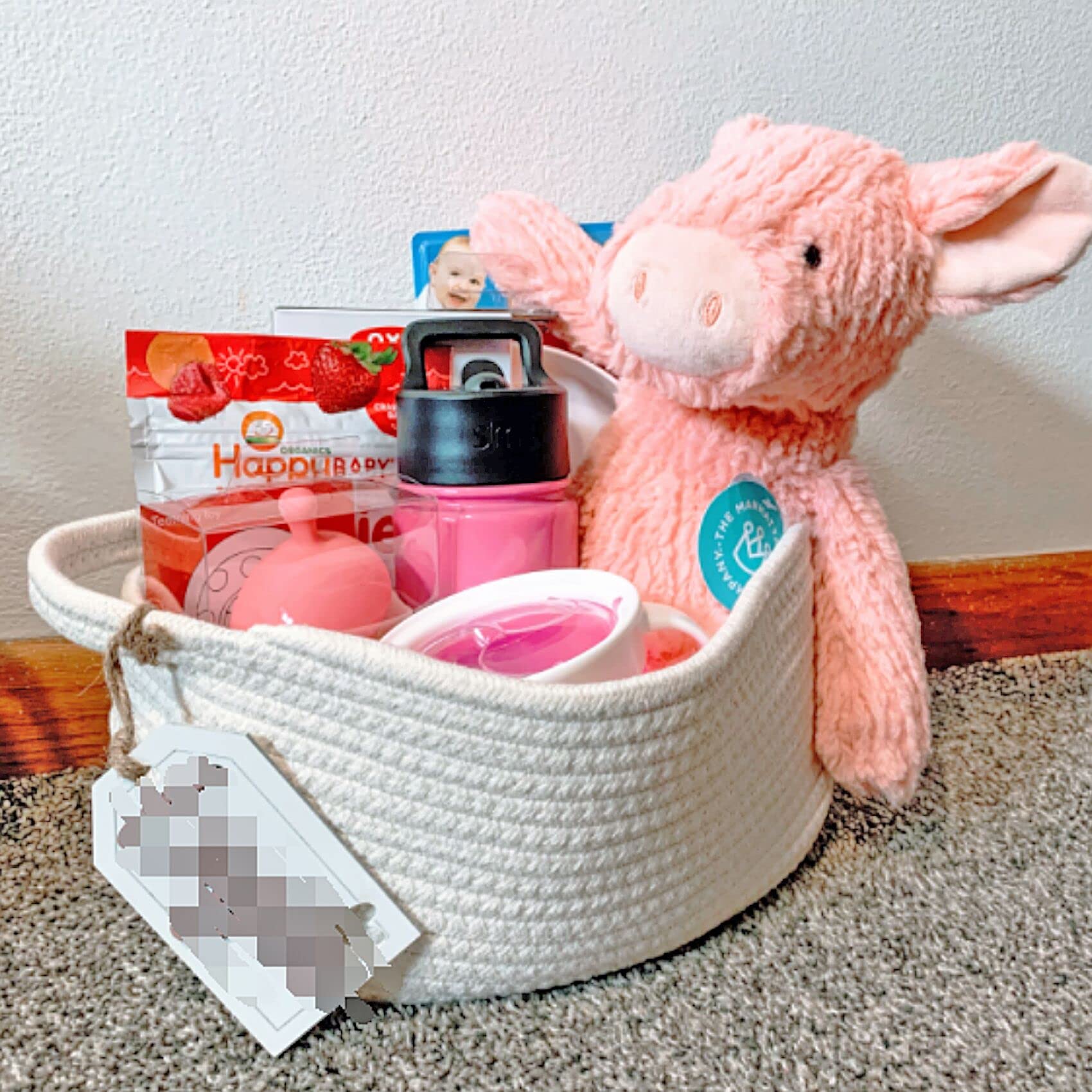 ?2 Pack ?Abenkle Small Woven Basket, 12'X 8' X 5' Cute Small Basket, Rope Room Shelf Storage Basket, Cat Dog Toys Basket Ches