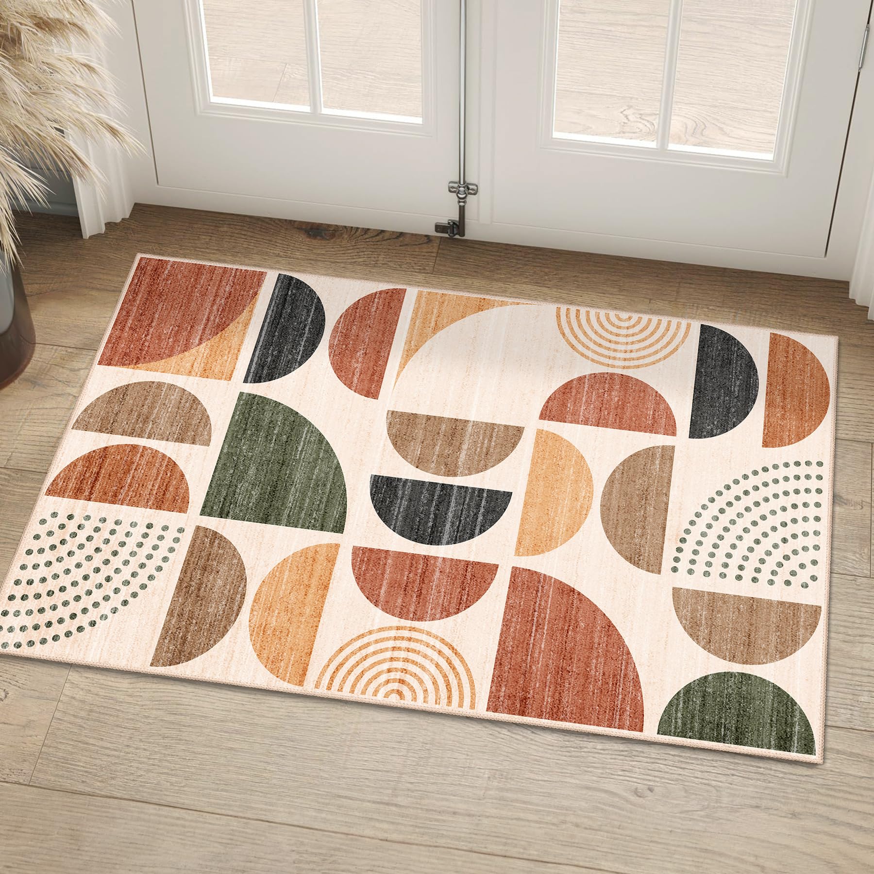 MUJOO Small Rug Washable,Boho 2x3 Area Rugs for Entryway Bathroom Entry Entrance Bedroom Kitchen,Front Door Mat Soft Throw Carpe