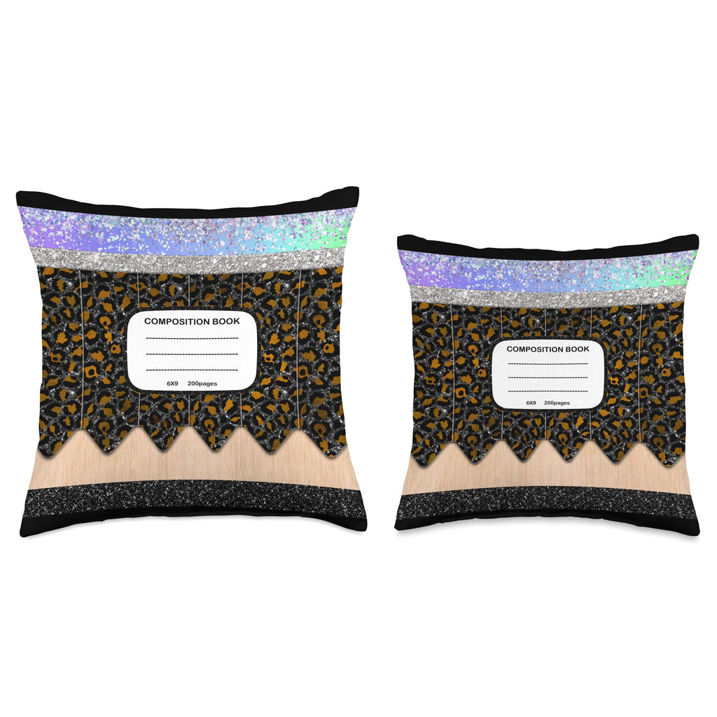 Ebony Fuller Shopp Composition Notebook Back To School Men Women Kid Boys Girls Throw Pillow, 18X18, Multicolor