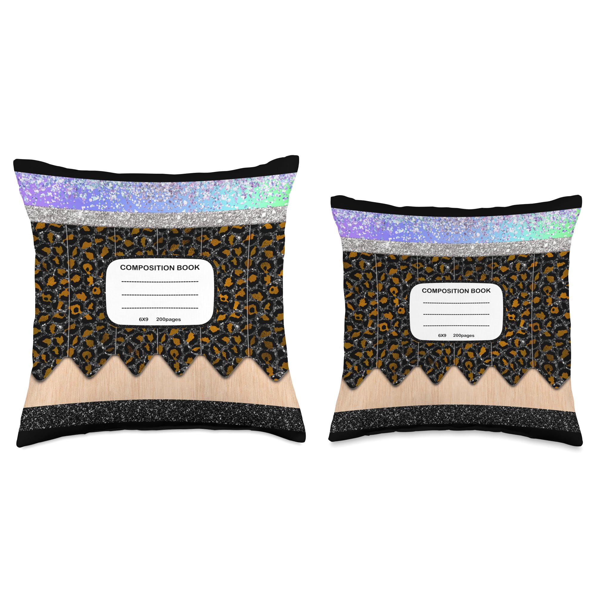 Ebony Fuller Shopp Composition Notebook Back To School Men Women Kid Boys Girls Throw Pillow, 18X18, Multicolor