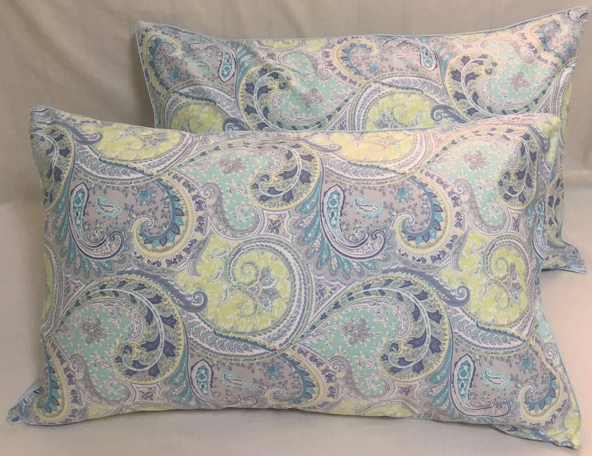 Tsotu Pillow Cases Standard Size Cotton Pillow Shams Covers Printed Pattern Set Of 2 (European Blue)