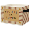 JMENGSSFL Inspirational Nursery Foldable Storage Bins Box with Handles, You Are So Loved Positive Affirmations Collapsible Organ