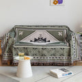 Vclife Boho Sofa Cover Xxl Couch Cover For 3-4 Cushion Couch Sofa Sage Green Geometry Loveseat Cover For Dog Cotton Linen Furnit