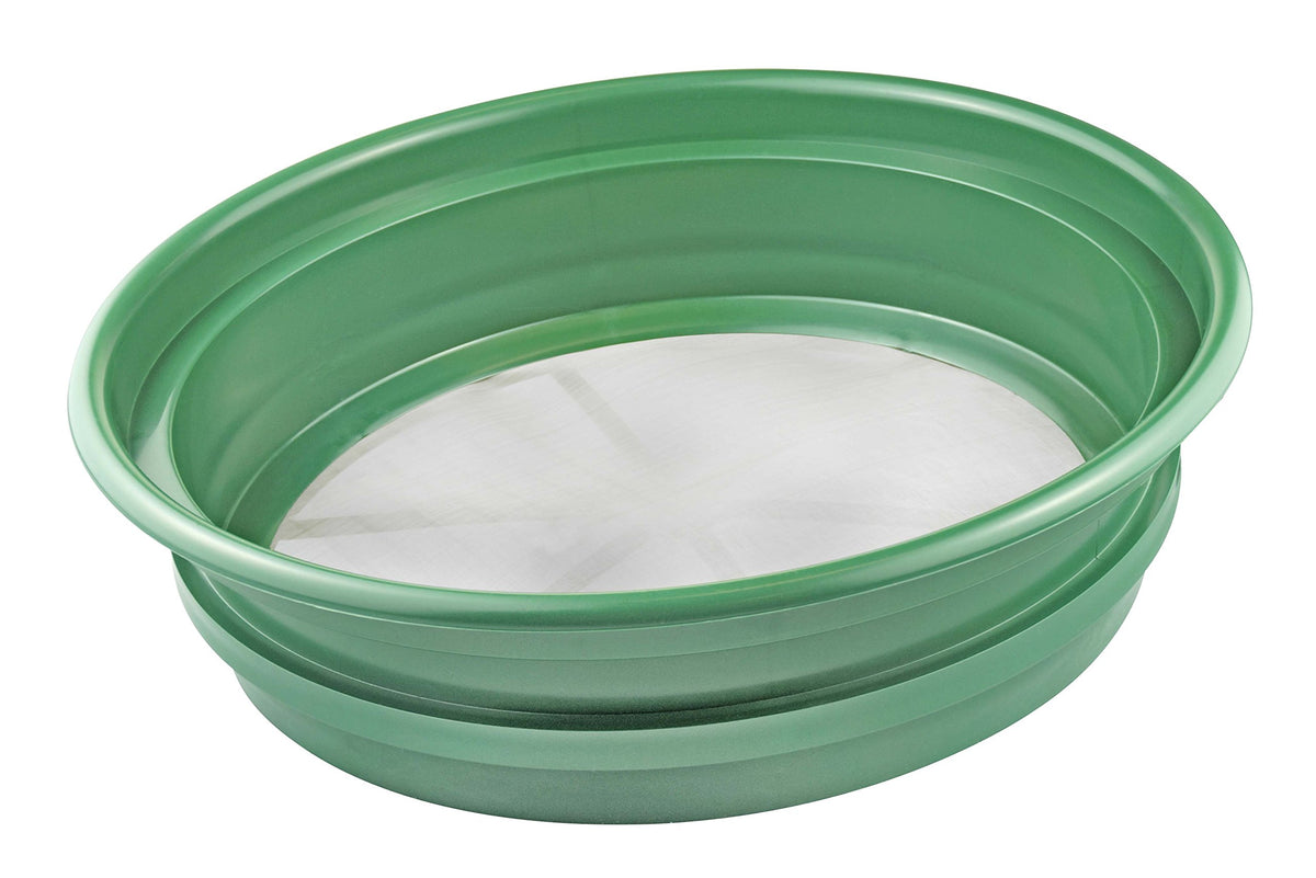 Se 13 1/4 Inch Stackable Classifier Gold Prospecting Pan - 1/100 Inch Stainless Steel Mesh Sifting Pan, Green