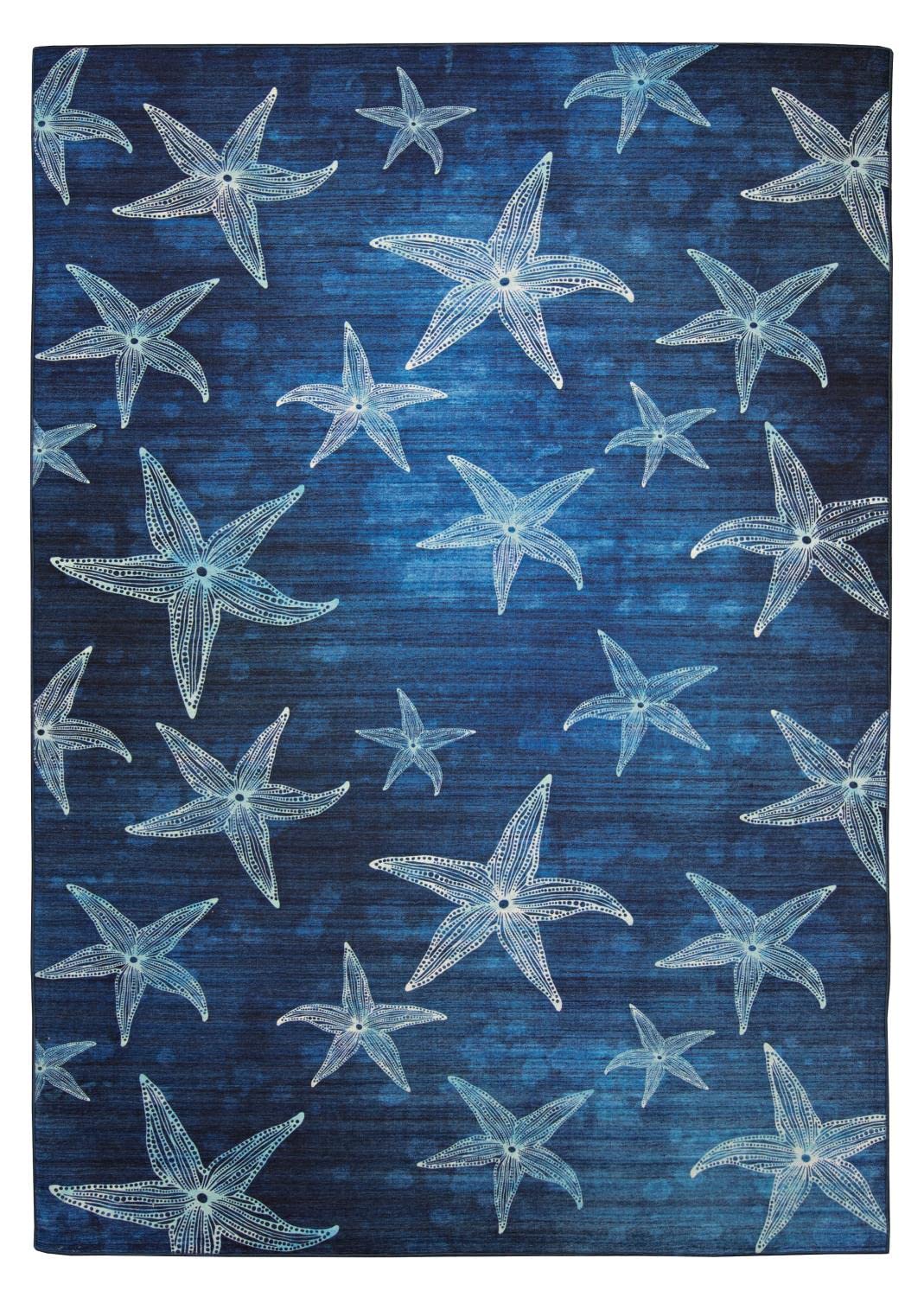 Outdoor Washable Boca Blue & Light Blue 7 X 9, Rug