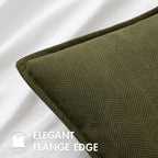 Miulee Pack Of 2 Olive Green Decorative Pillow Covers 18X18 Inch Soft Chenille Luxurious Couch Throw Pillows Farmhouse Cushion Covers With Elegant Design For Sofa Bedroom Living Room Home Decor
