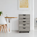 Naomi Home Taylor 5 Drawer Chest, Wood Storage Dresser Cabinet with Wheels, Craft Storage Organization, Makeup Drawer Unit for C