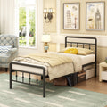 EMODA 16 Inch Twin XL Bed Frames with Headboard and Footboard, Heavy Duty XL Twin Metal Slats Support Mattress Foundation, No Bo