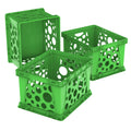 Storex Premium File Crate With Handles - Letter And Legal Document And Folder Storage, Classroom Green 3-Pack (61463C03C)