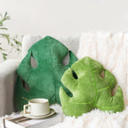AELS Set of 2 3D Leaves Decorative Throw Pillows, 18''& 14'' Monstera Deliciosa Plush Pillow Set for Plant Lovers Garden Lovers,