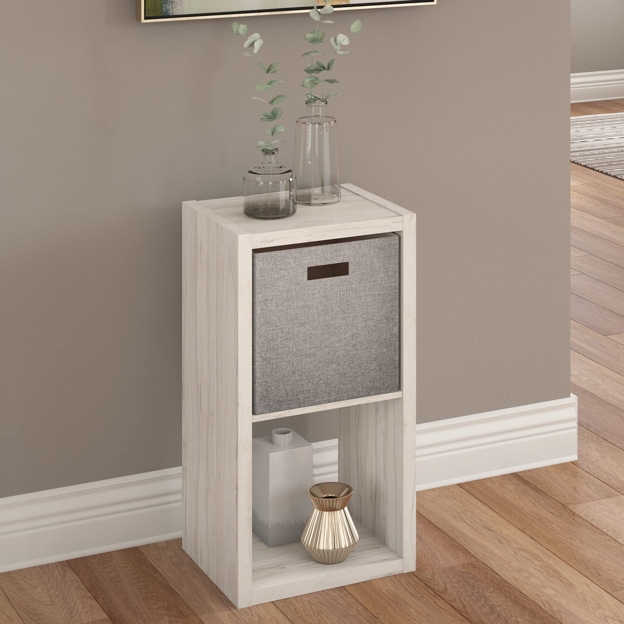 Closetmaid 4536 Decorative Open Back 2-Cube Storage Organizer, Bleached Walnut