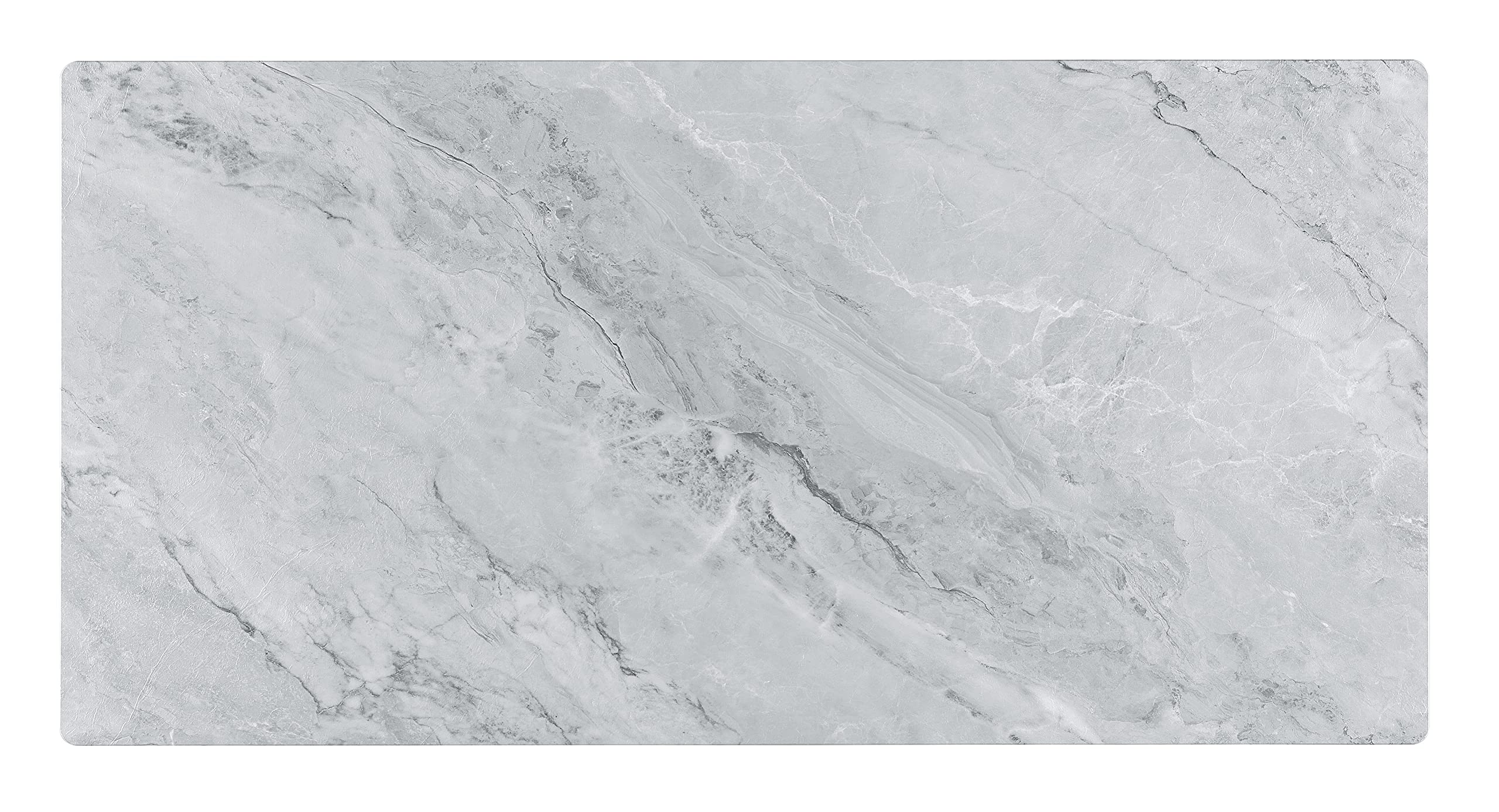 Lilola Home Landon Coffee Table with Glass Gray Marble Texture Top and Bent Wood Design
