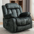 Inzoy Massage Swivel Rocker Recliner With Heat And Vibration, Manual Rocking Recliner Chair With Vibrating Massage, Comfy Padded