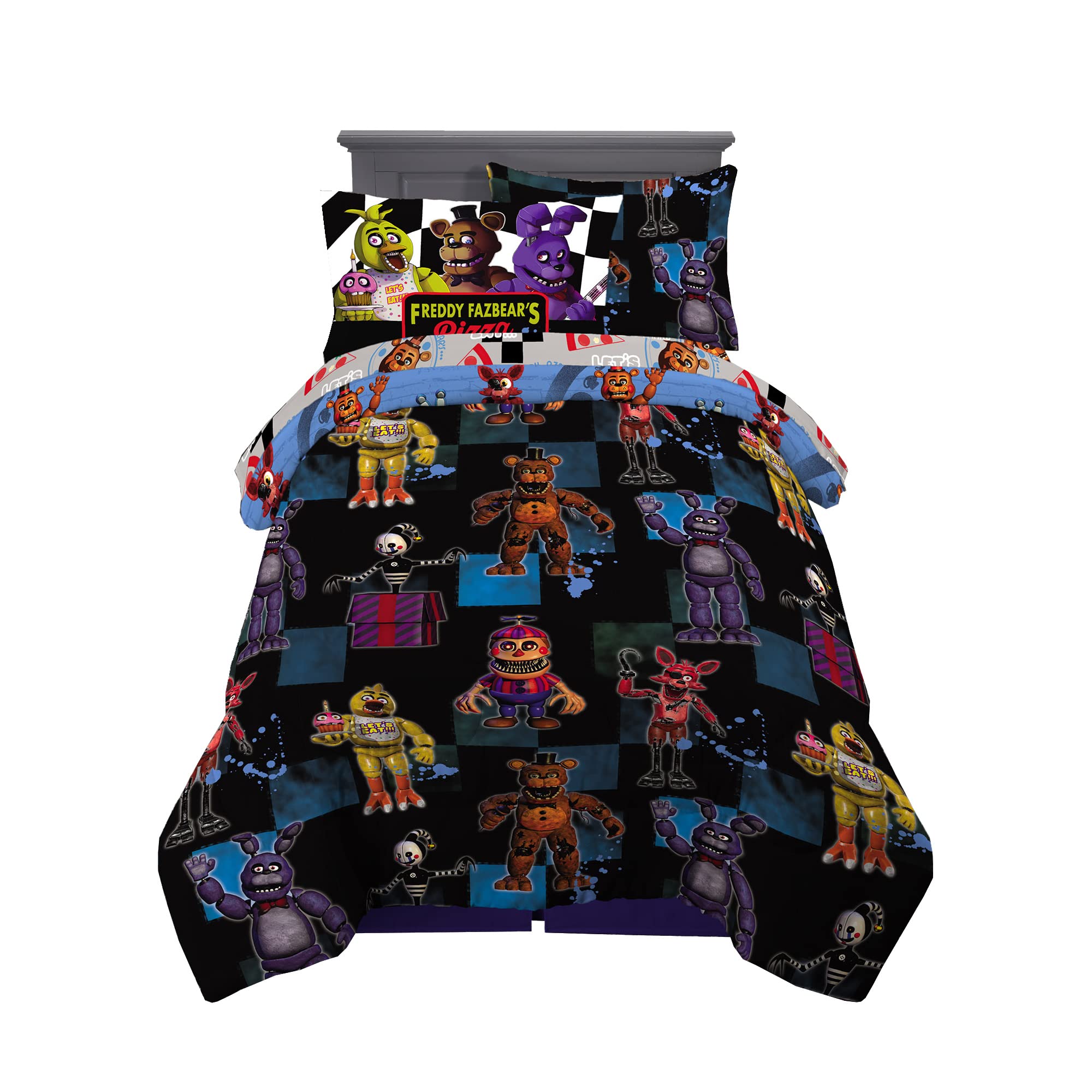 Franco Kids Bedding Super Soft Comforter And Sheet Set With Sham, 5 Piece Twin Size, Five Nights At Freddy'S