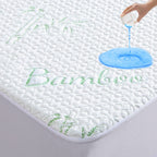 Goonik California King Mattress Protector, Breathable Bamboo Viscose Waterproof Cal King Mattress Pad Cover With 6-18 Inches Dee