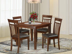 East West Furniture OXCA5-MAH-LC 5 Piece Dining Room Table Set Includes a Square Wooden Table and 4 Faux Leather Kitchen Dining Chairs, 36x36 Inch, Mahogany