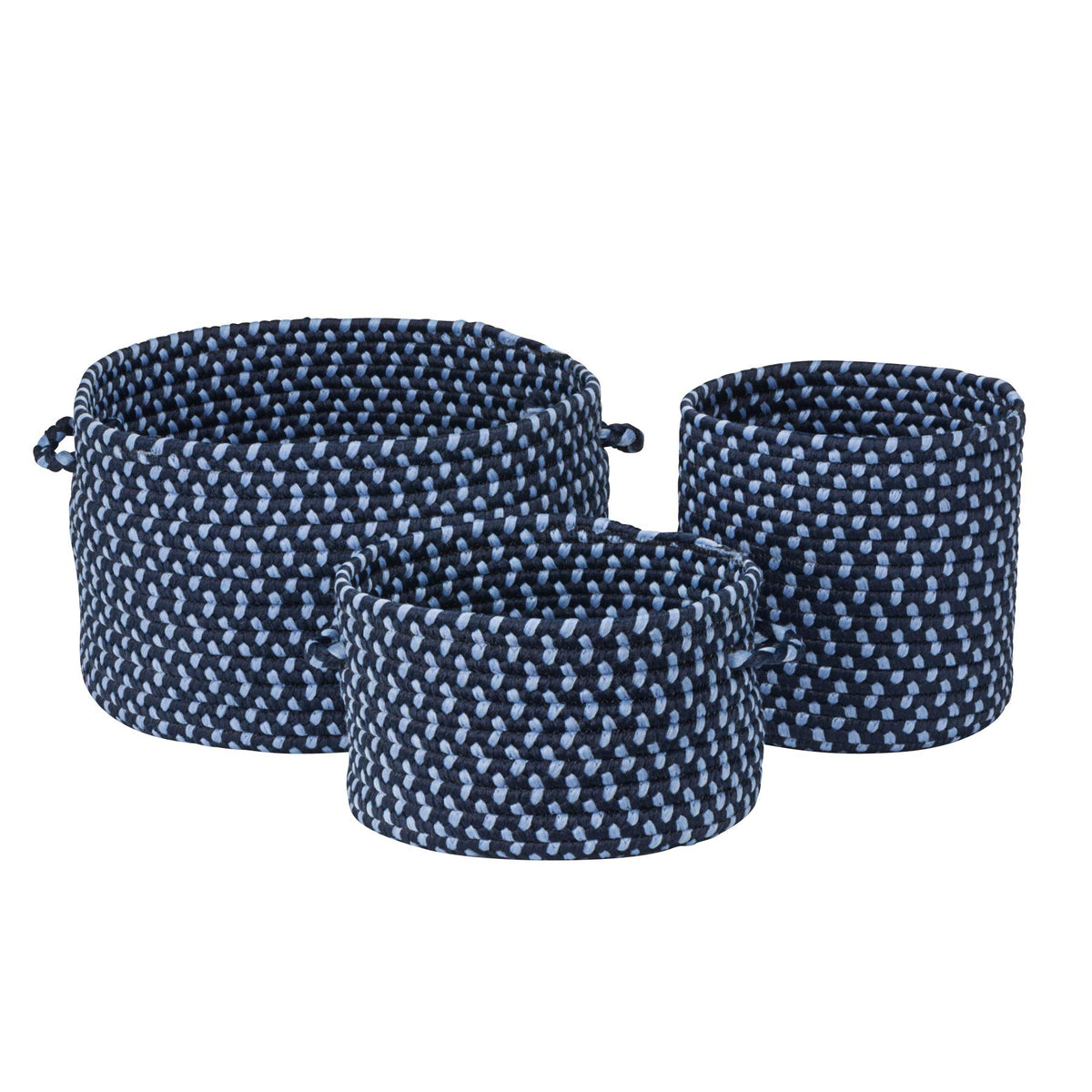 Colonial Mills Early Years Braided Toy Storage 3-Piece Set - Navy Blue