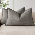 Foindtower Set Of 2 Decorative Cotton Waffle Weave Lumbar Throw Pillow Covers Euro Shams Cushion Covers Accent European Pillowca