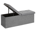 Songmics Mazie Collection - 43 Inches Storage Ottoman, Foldable Storage Bench With Flipping Lid, 660 Lb Load Capacity, For Entryway, Living Room, Bedroom, Light Gray Ulsf71G