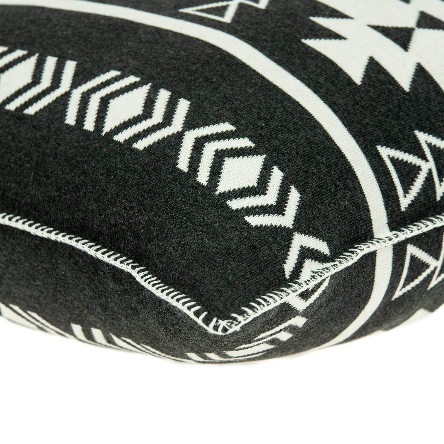 HomeRoots 100% Cotton Parkland Collection Sioux Southwest Black Pillow Cover with Down Insert