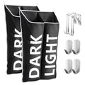 DONAQ Hanging Laundry Hamper Bag XL 40x22, Space Saving over the Door Storage Bags, Behind the Door Hampers for Dirty Clothes & 