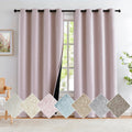 Pink Linen 100% Blackout Curtains for Bedroom 108'' Length Thermal Insulated Curtain Drapes for Living Room Guest Room Nursery 5